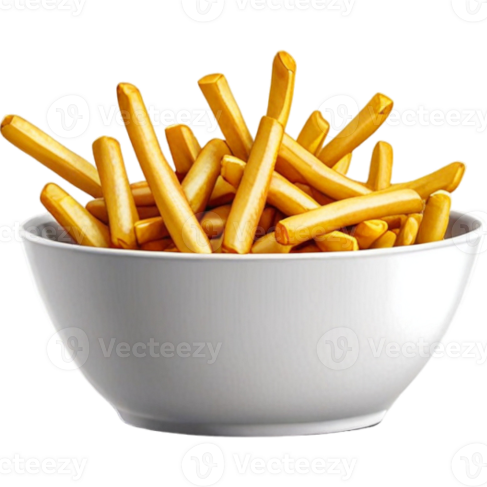 French Fries On White Bowl png