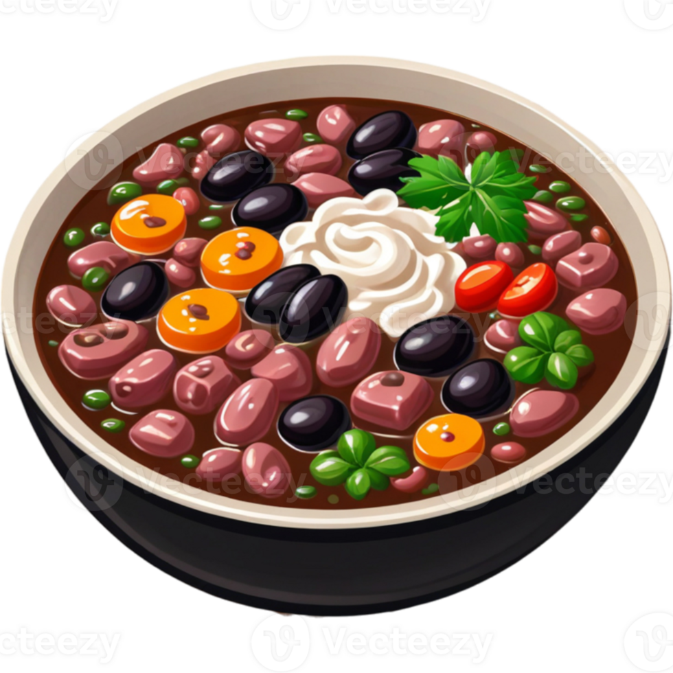 Bowl of feijoada food png