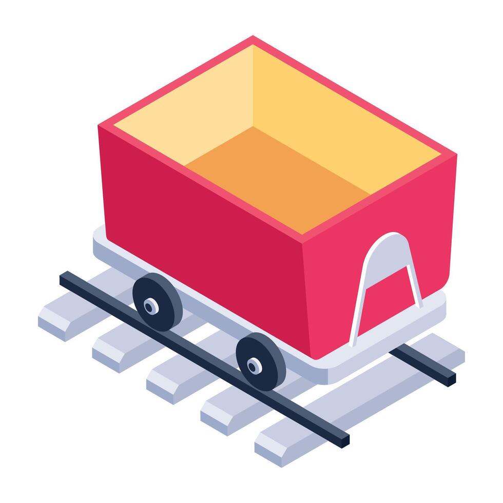 Mining Machinery Isometric Icons vector