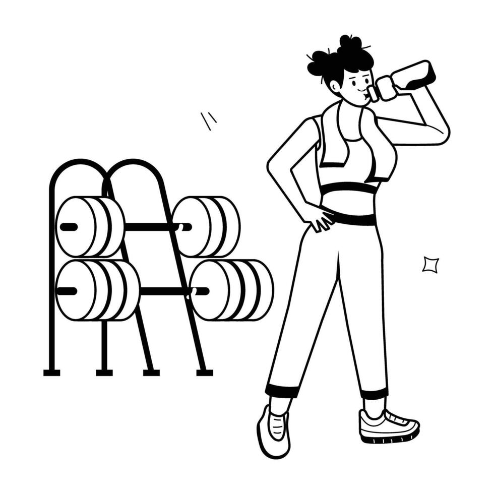 Mini Illustrations Depicting Physical Training vector