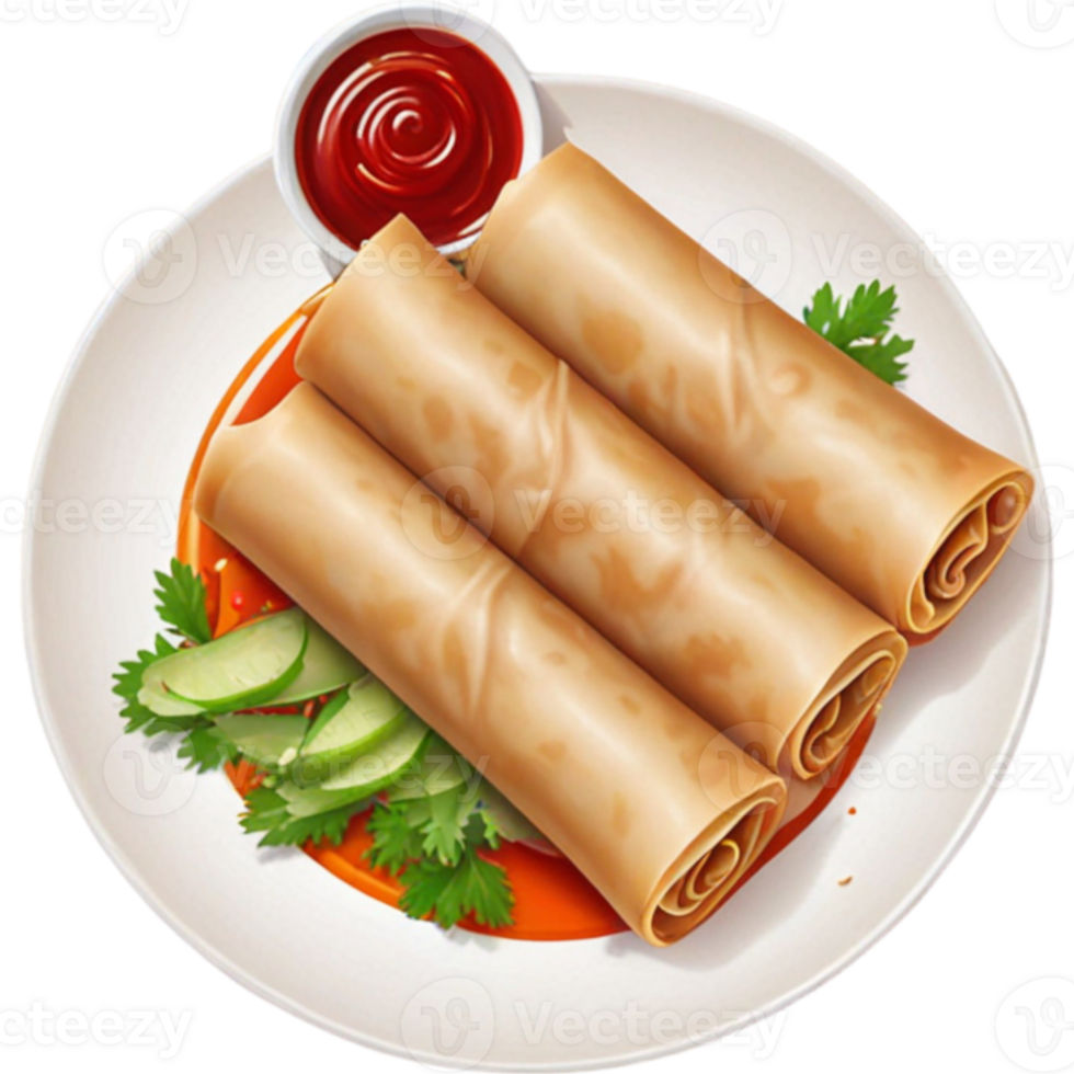 Flat Spring Roll Style Delicious png