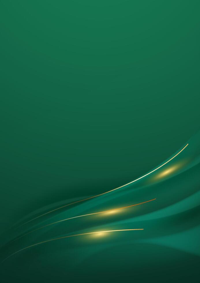 green abstract background design with elegant golden elements illustration vector