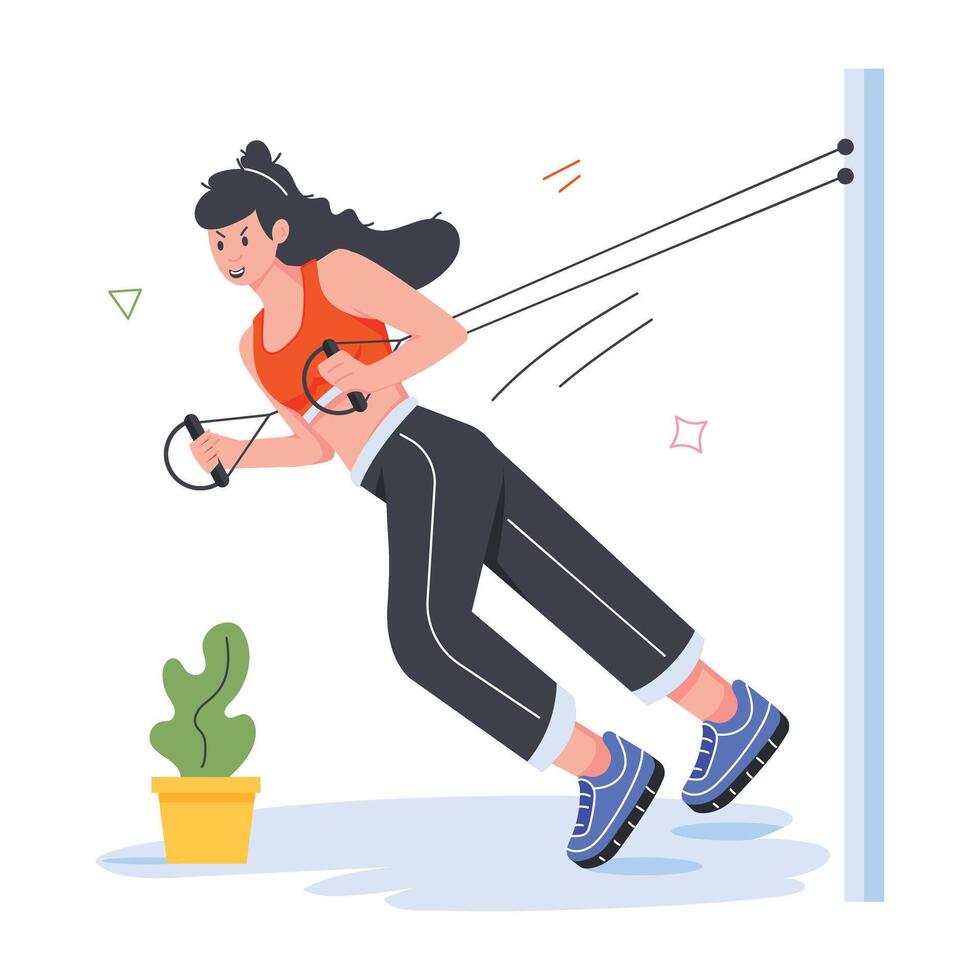 Gym and Fitness Flat Mini Illustrations vector