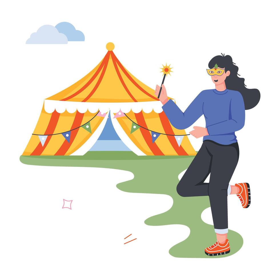 Festival Celebrations Flat Character Icons vector