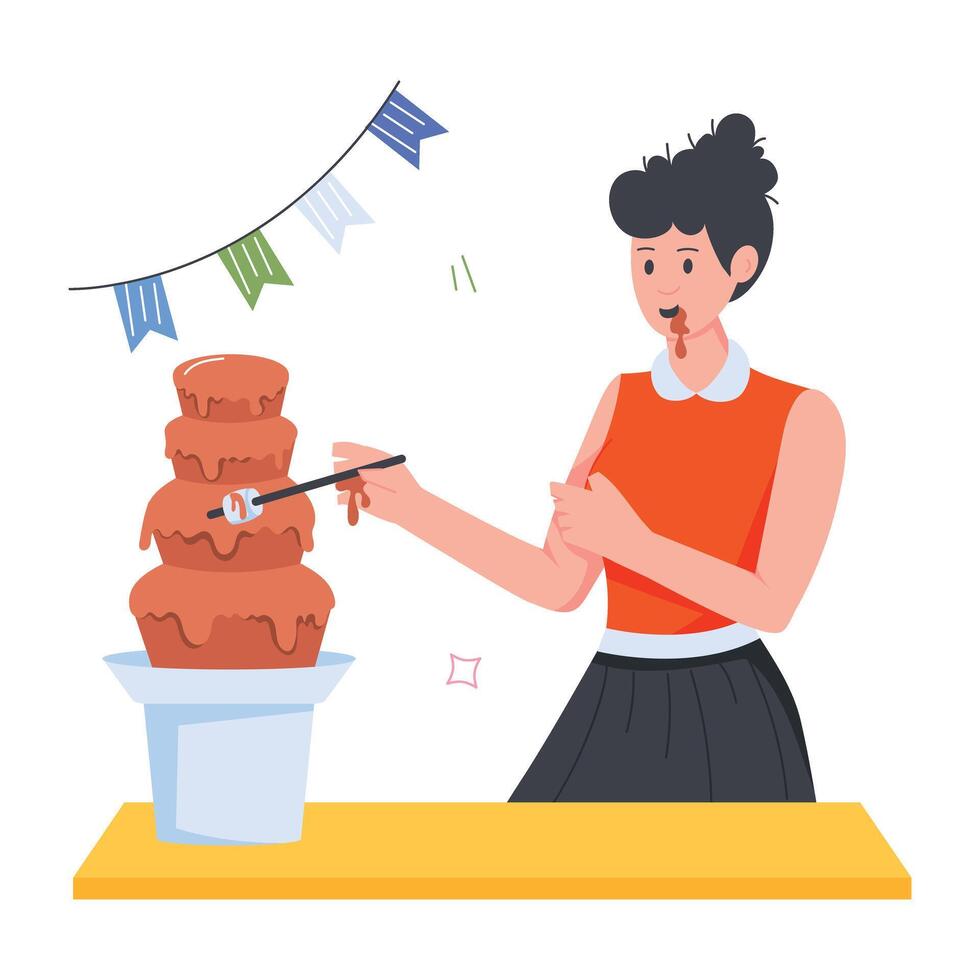 People Celebrating Flat Character Icons vector