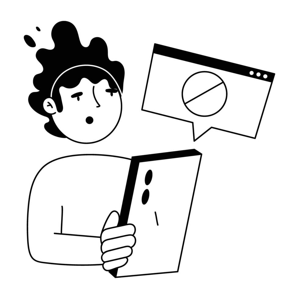 Website Maintenance Hand Drawn Mini Illustrations vector