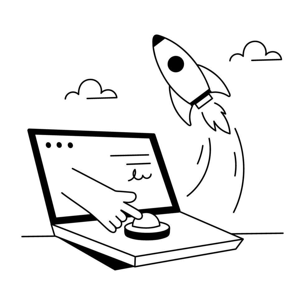 Website Maintenance Hand Drawn Mini Illustrations vector