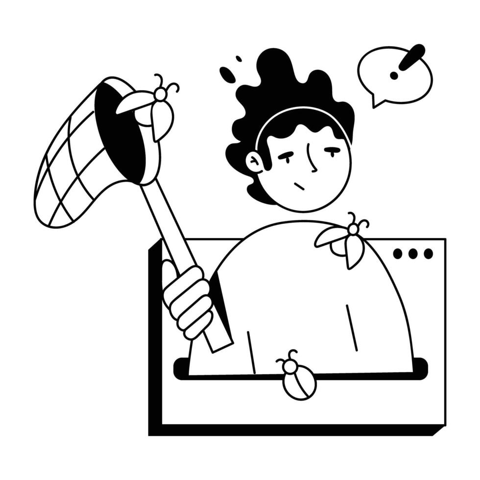Website Maintenance Hand Drawn Mini Illustrations vector