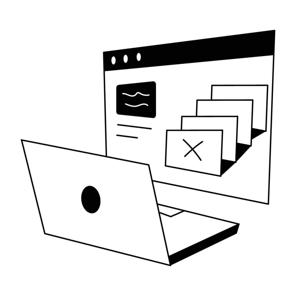 Website Maintenance Hand Drawn Mini Illustrations vector
