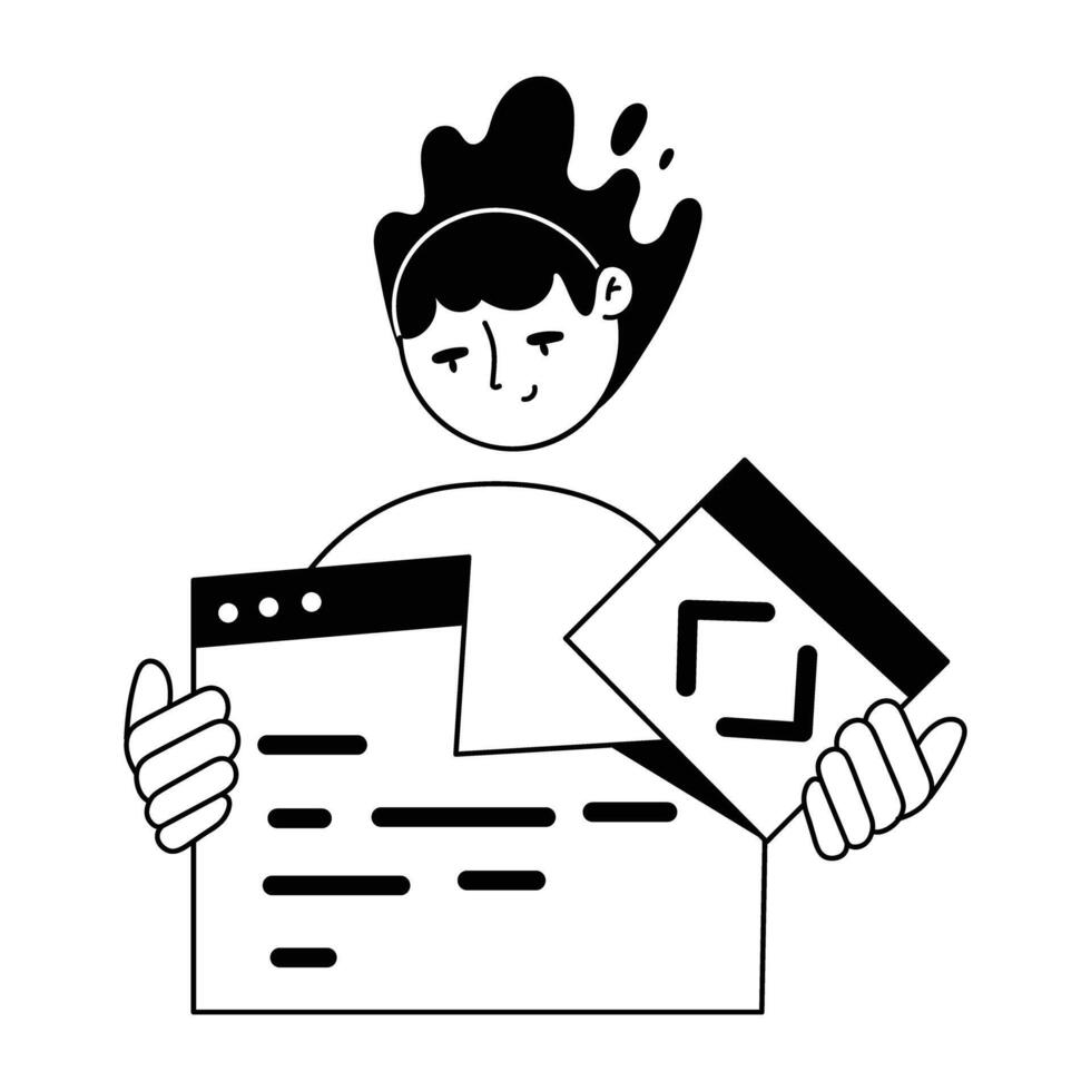 Website Hand Drawn Mini Illustrations vector