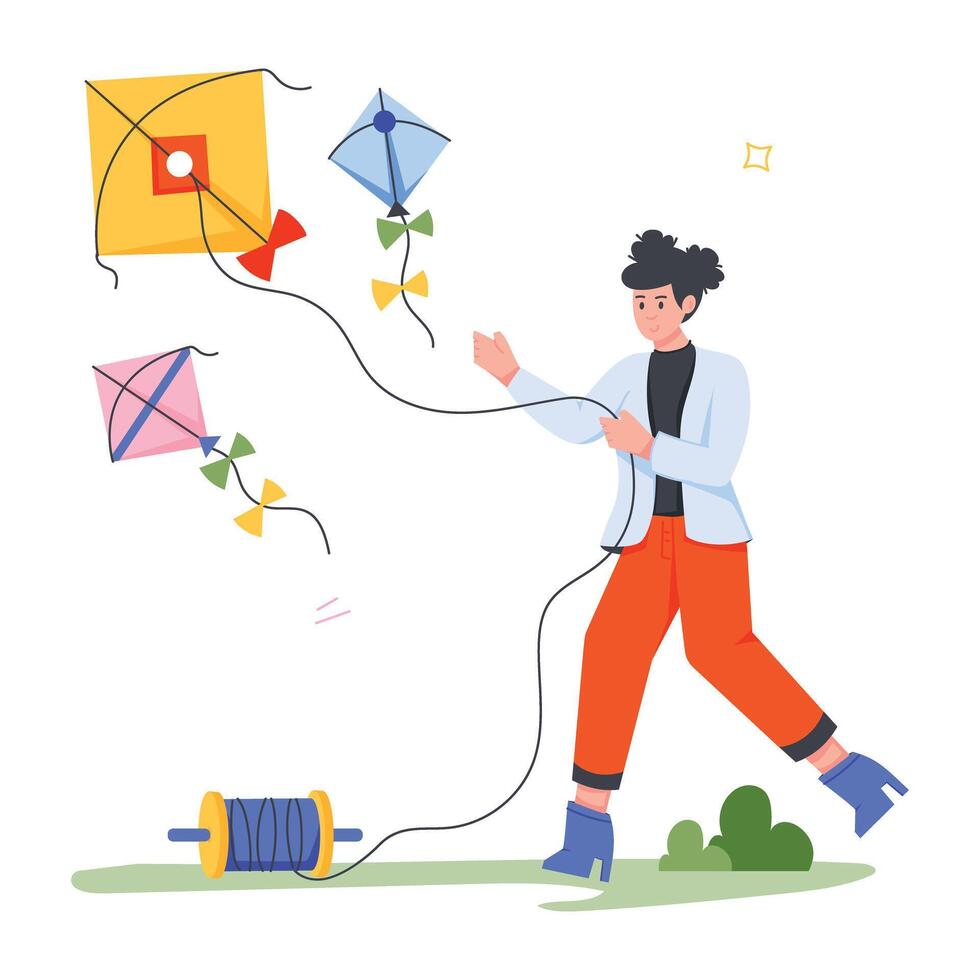 Event Celebrations Flat Character Icons vector