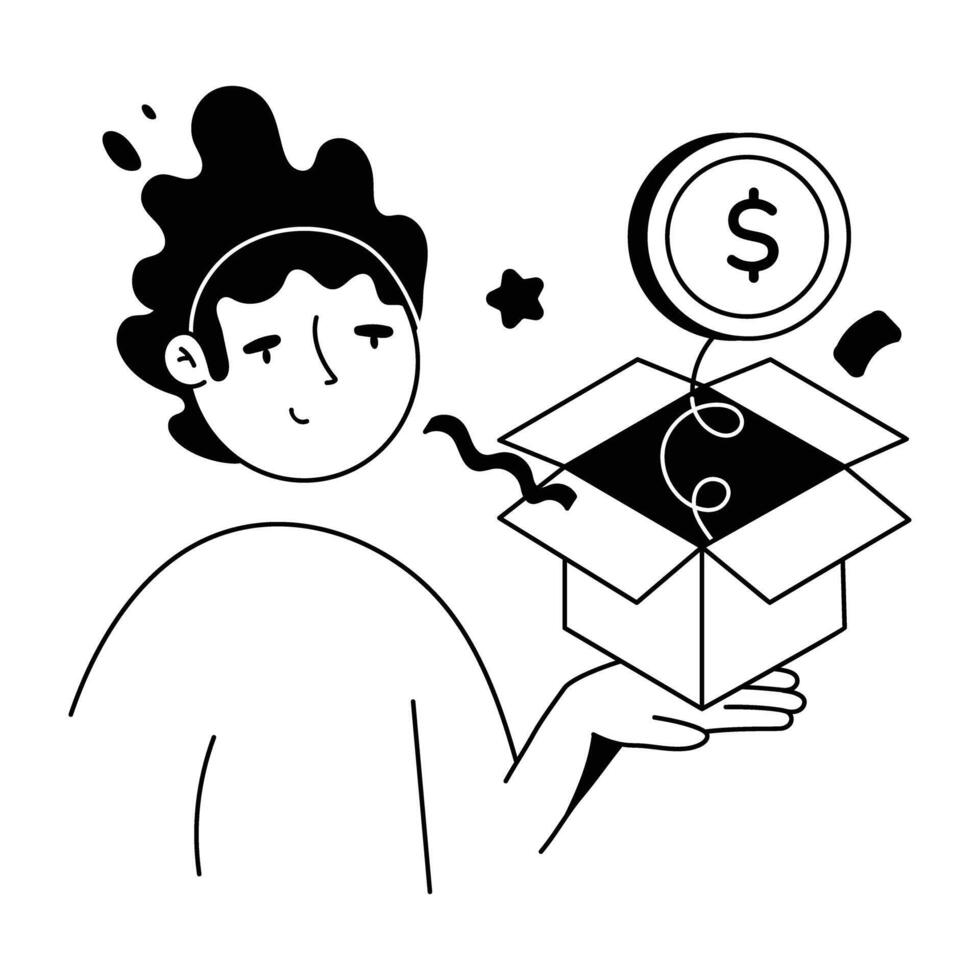 Stock Trading Doodle Mini Illustrations vector
