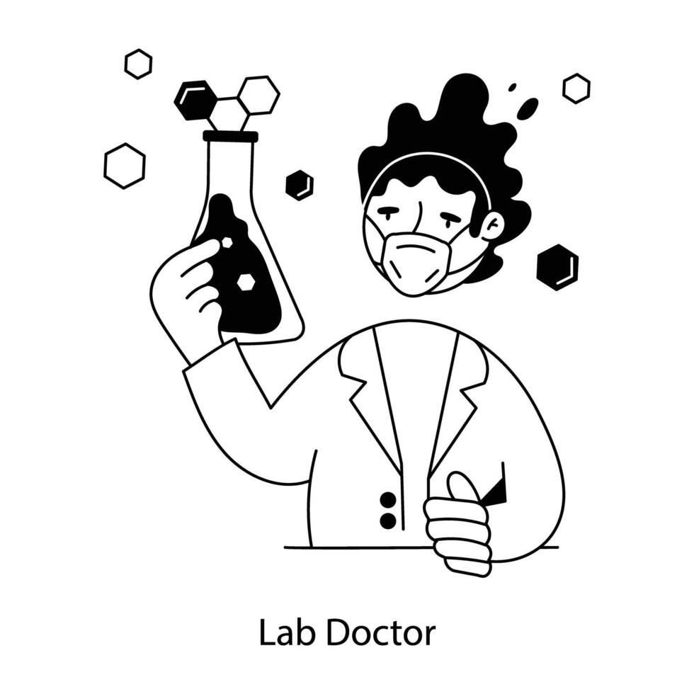 Biotechnology Hand Drawn Mini Illustrations vector