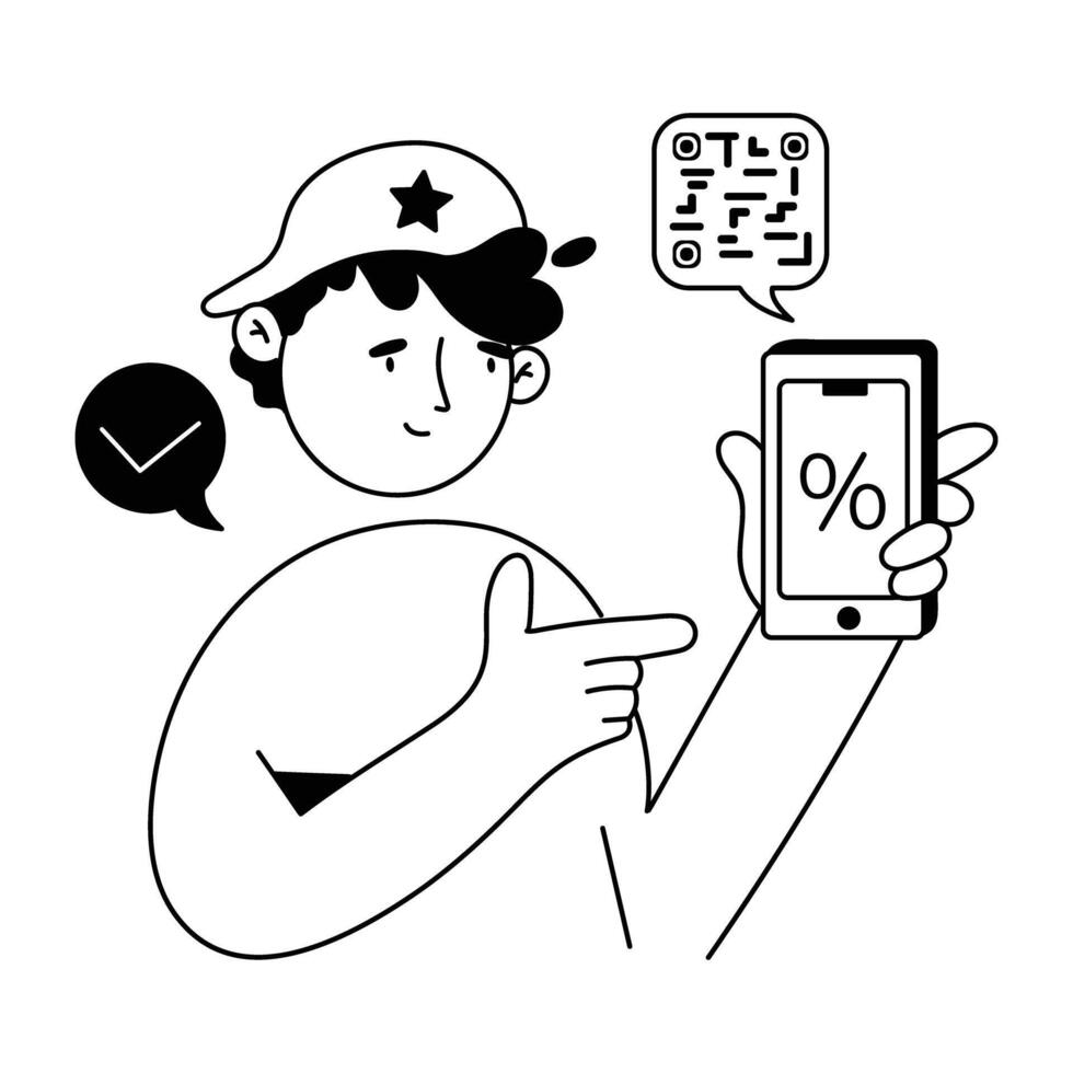 Food Delivery Hand Drawn Mini Illustrations vector
