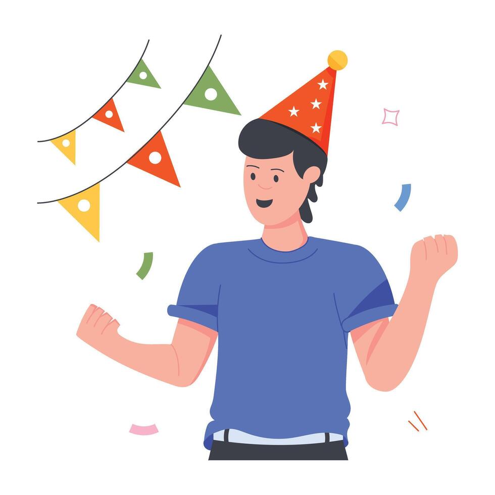 Festival Celebrations Flat Character Icons vector