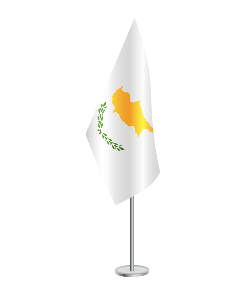 Flag of Cyprus with silver pole png