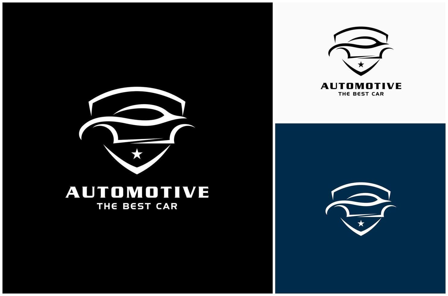 Abstract Car Automotive Auto Detailing Protection Vehicle Insurance Logo Design Illustration vector