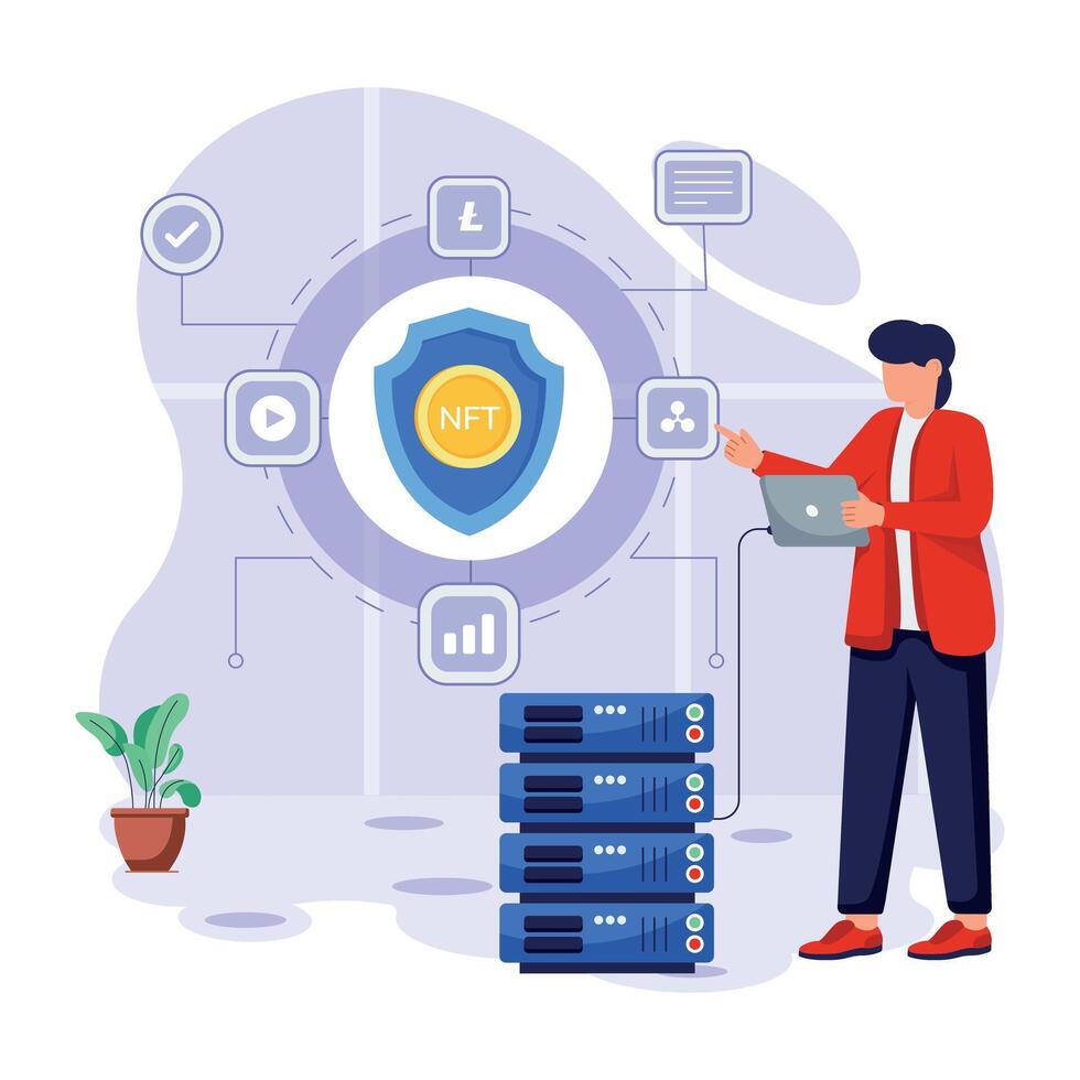 Flat NFT Illustrations vector