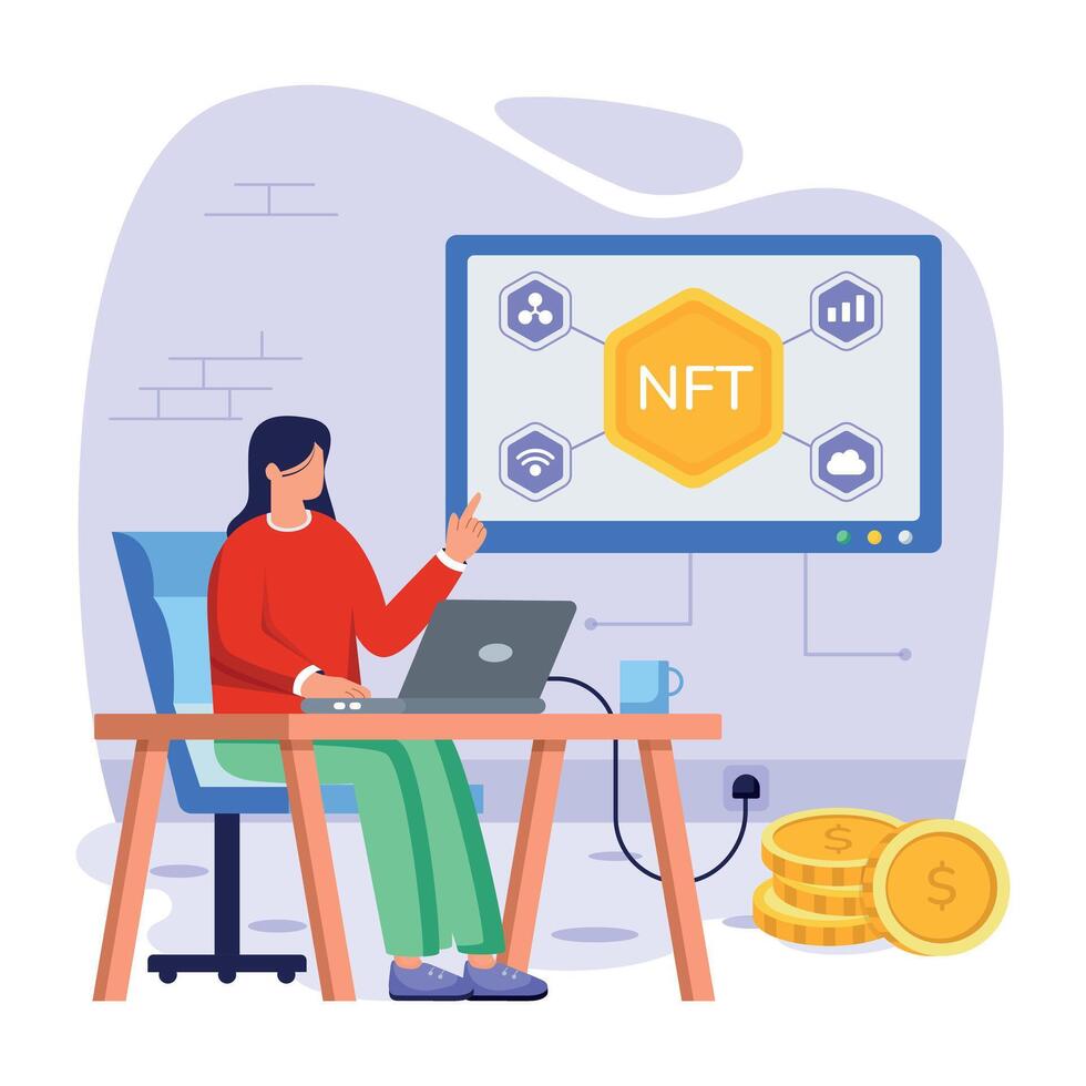 Flat NFT Illustrations vector