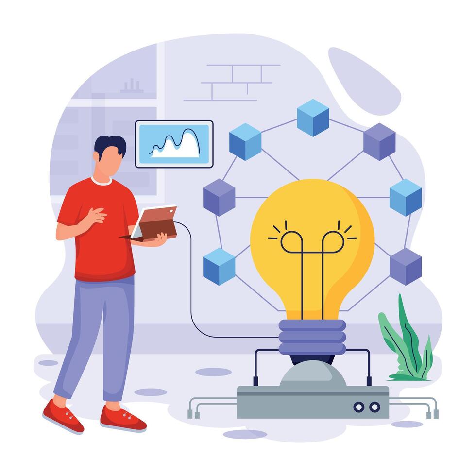 NFT Technology Flat Illustrations vector