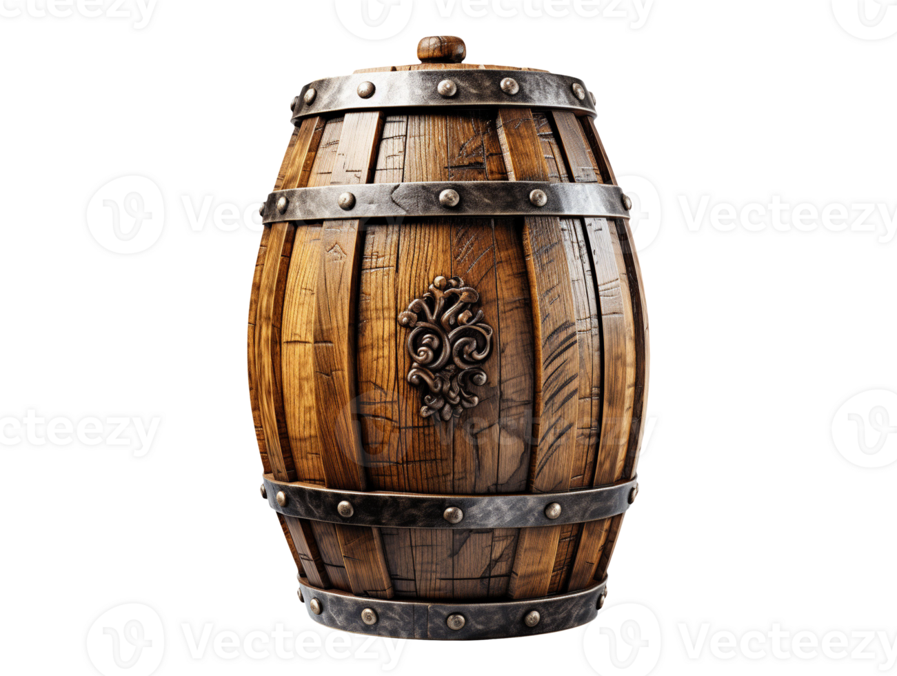 old wooden barrel isolated png