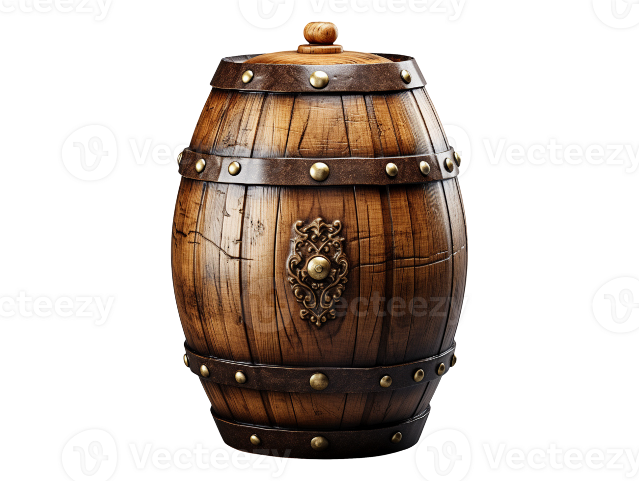 old wooden barrel isolated png