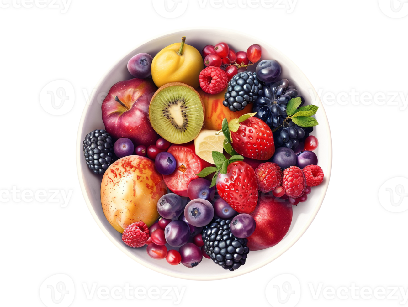 fruits in a bowl isolated png