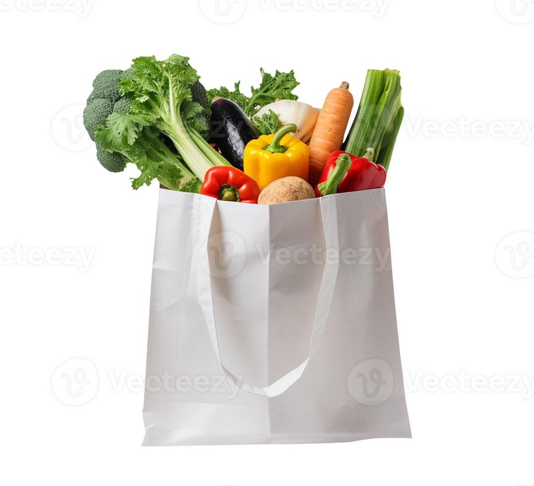 shopping bag with vegetables png