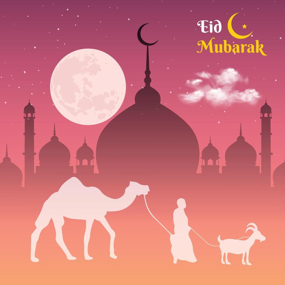 Eid mubarak social media post, eid ul adha design, eid al adha, adha post vector