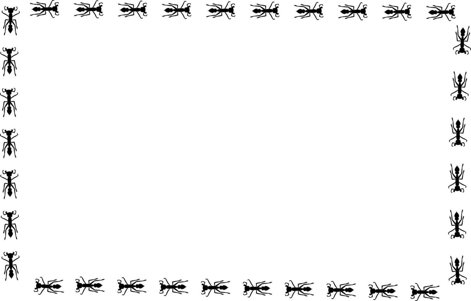Ant rectangle trail illustration. Insect path vector
