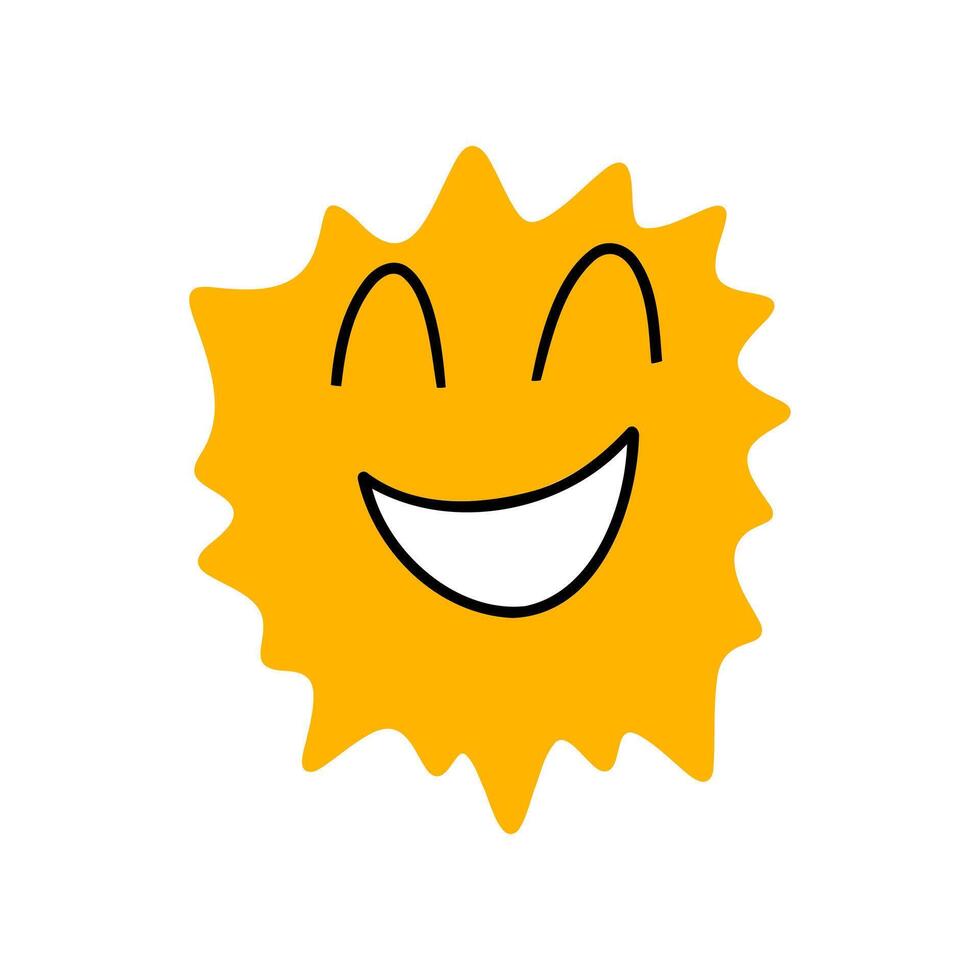 Cartoon baby cute abstract sun. Colorful character. vector