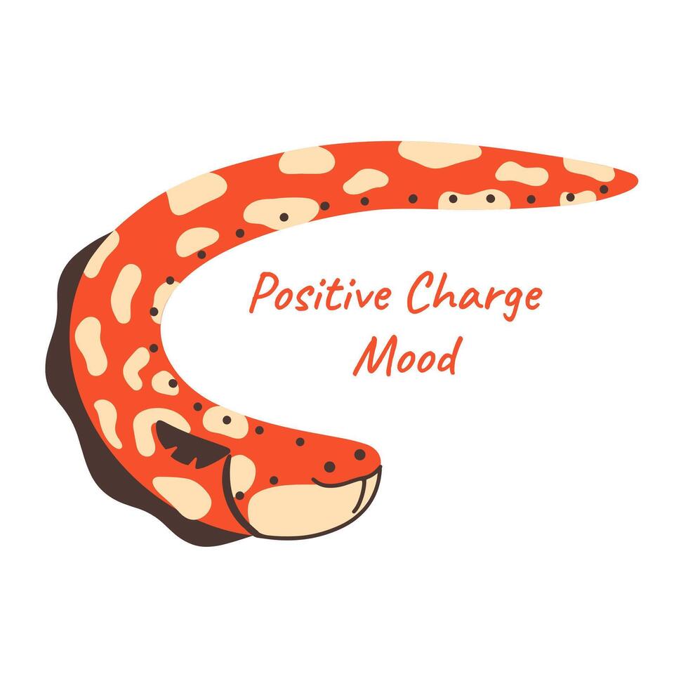 Funny cartoon sea electric eel with a metaphorical inscription. Card with cute sea fish. vector