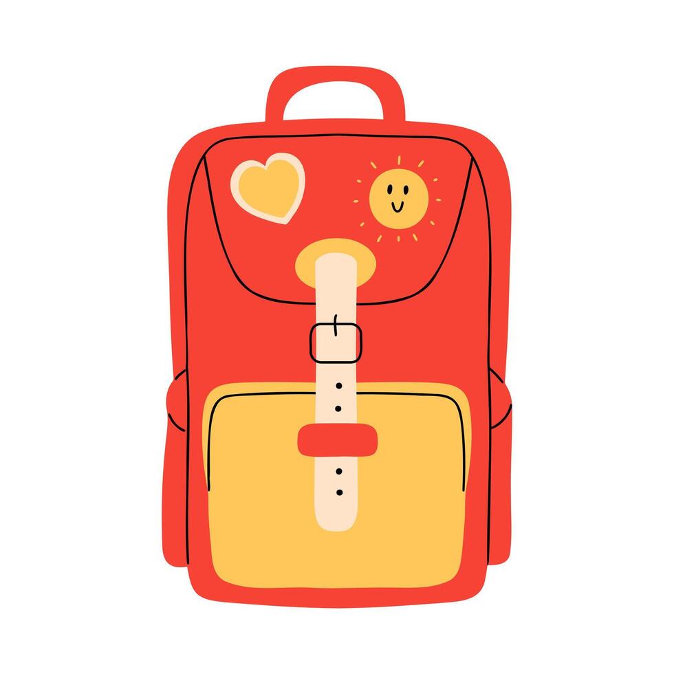 School backpack in isolated white background. Back to school illustration. vector