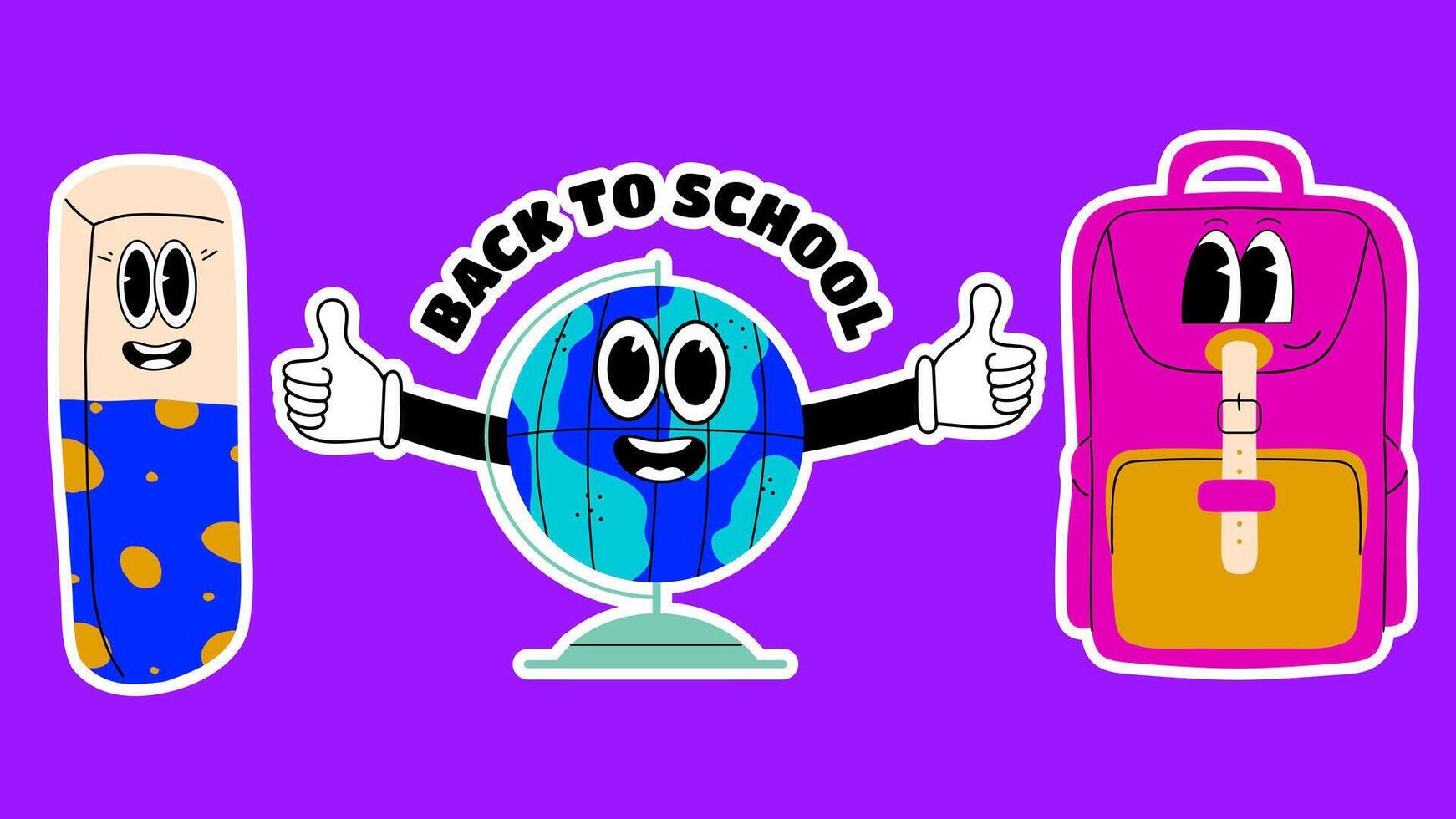 A set of stickers for social media with different calls to action. Like, subscribe, follow as cartoon retro elements. vector