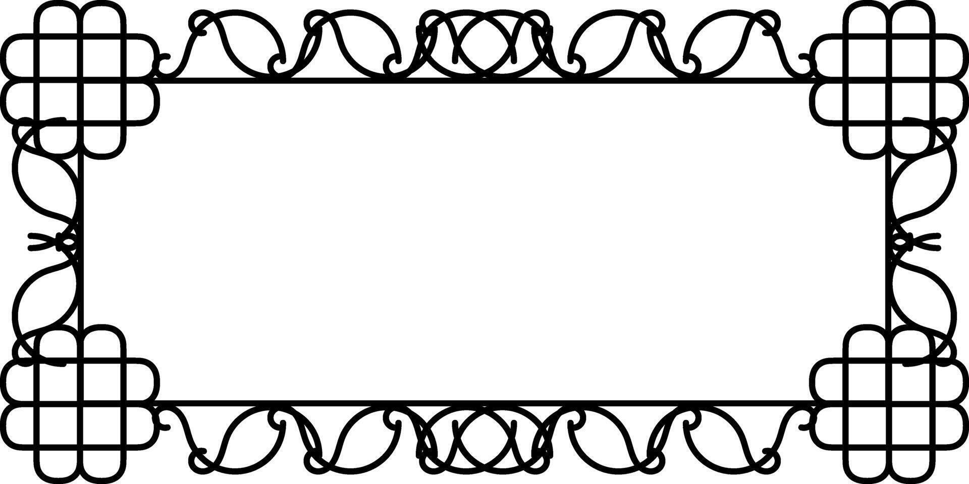 Simple old black frame for photos and graphic designs vector