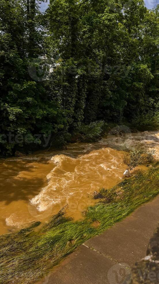 Flooding in Germany due to heavy rains. The water overflowed its banks photo