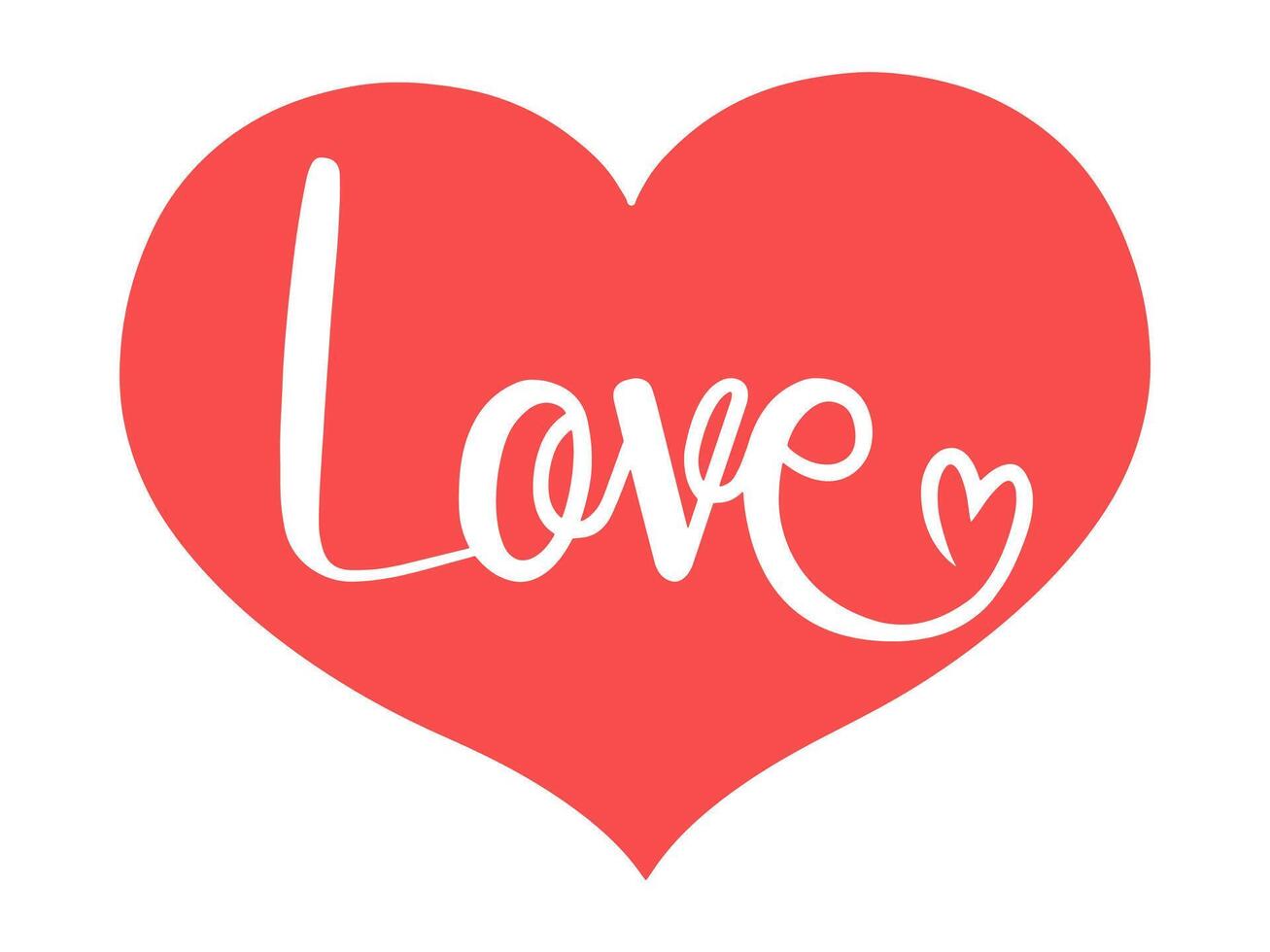 Love lettering Heart Background Illustration vector