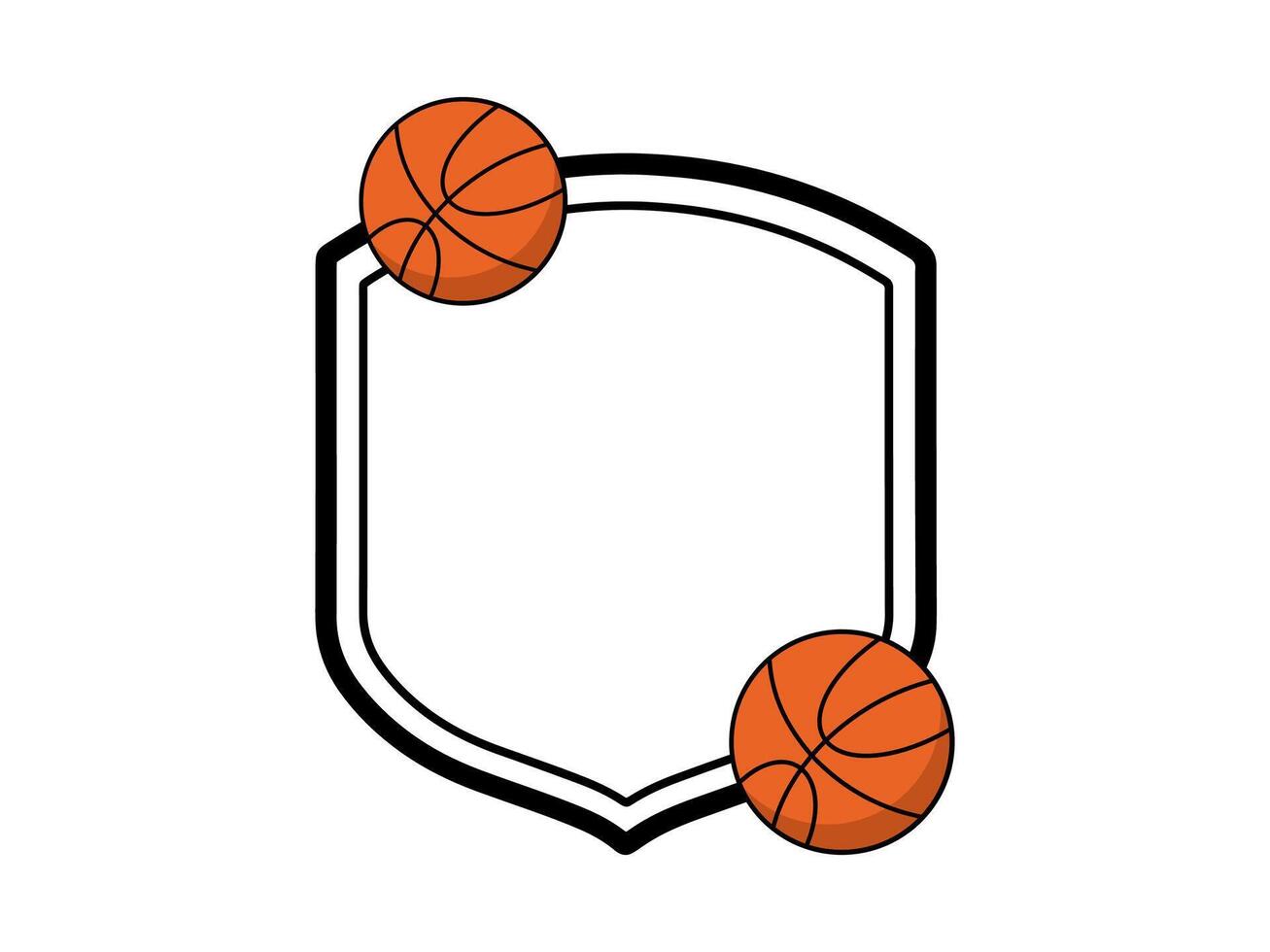 Basketball Line Art Black and White vector