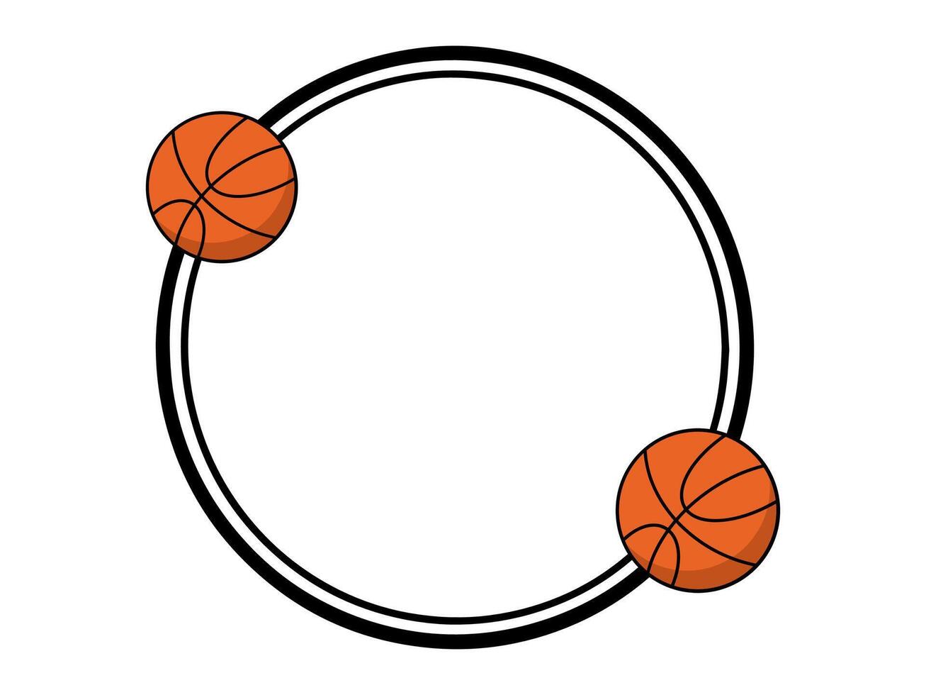 Frame Basketball Sketch Line Art vector