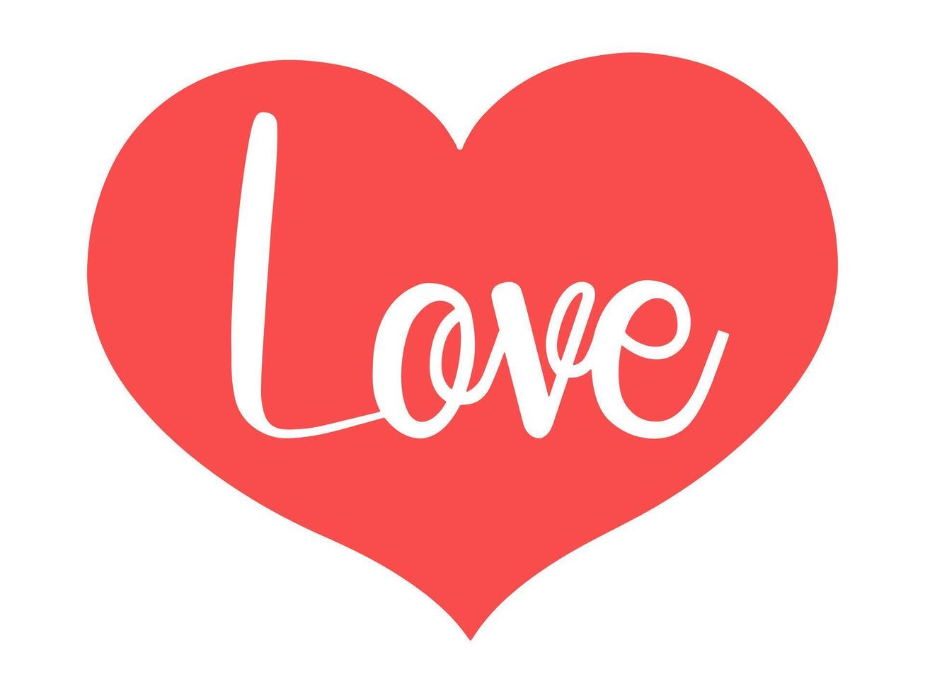 Love lettering Heart Background Illustration vector
