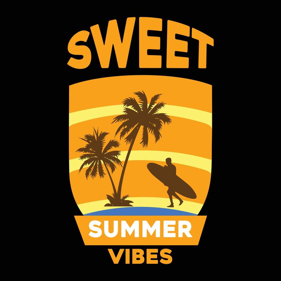 Sweet Summer Vibes T shirt Design Template vector