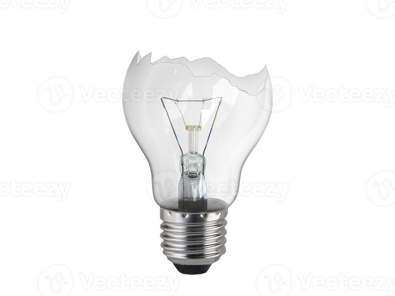 Broken light bulb, transparent background png