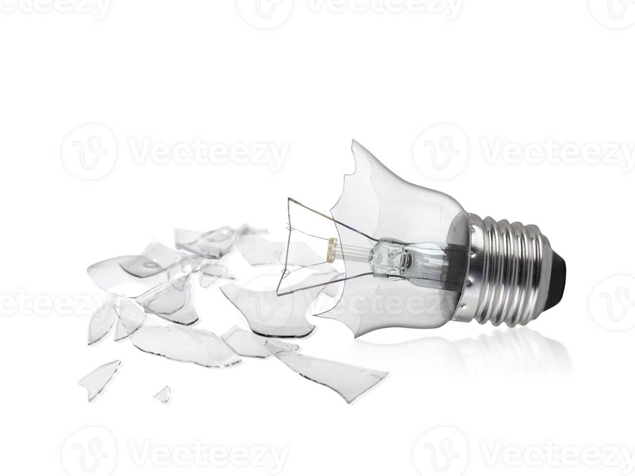 Broken light bulb, transparent background png