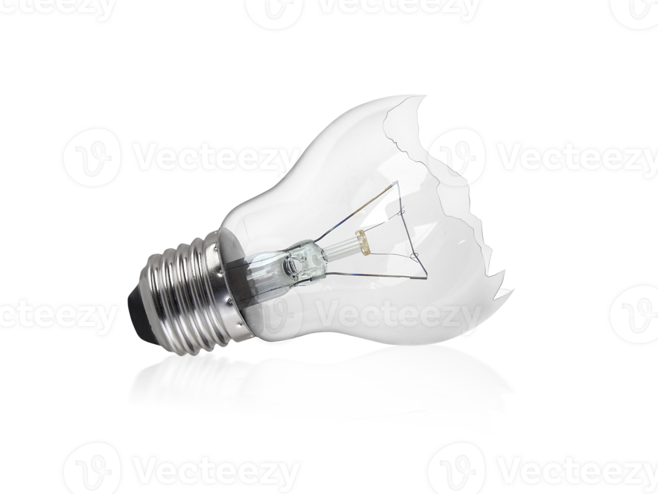 Broken light bulb, transparent background png