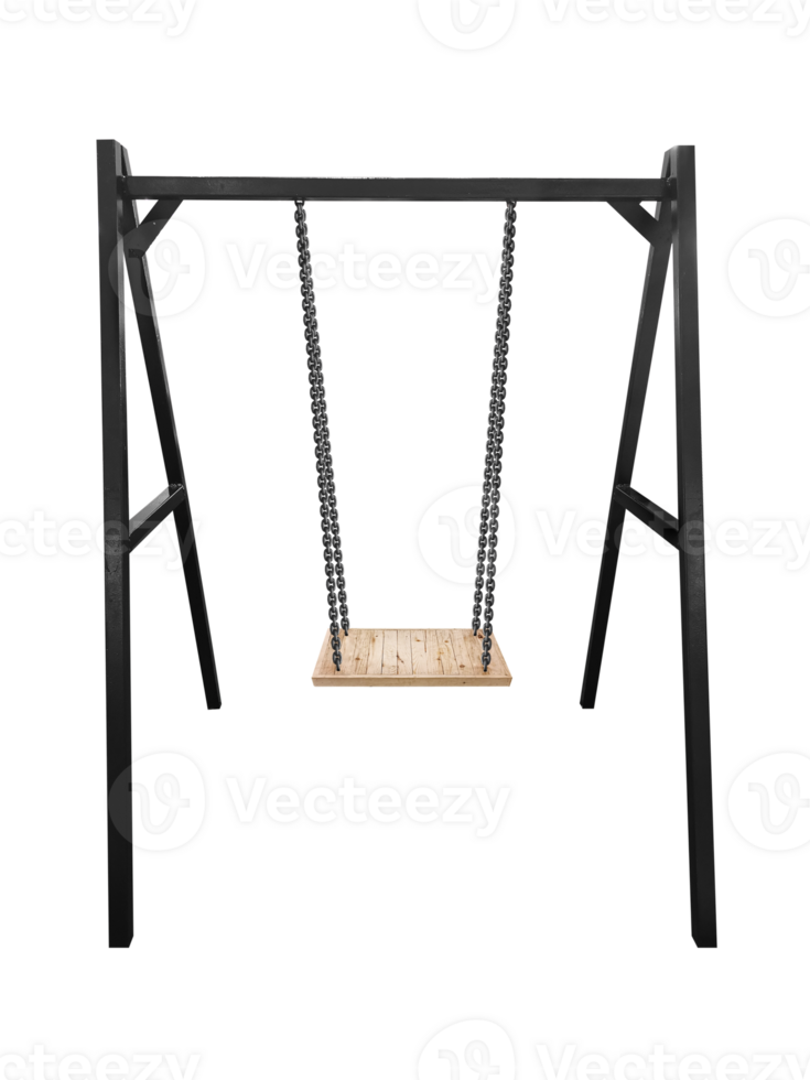 Wooden swing, transparent background png