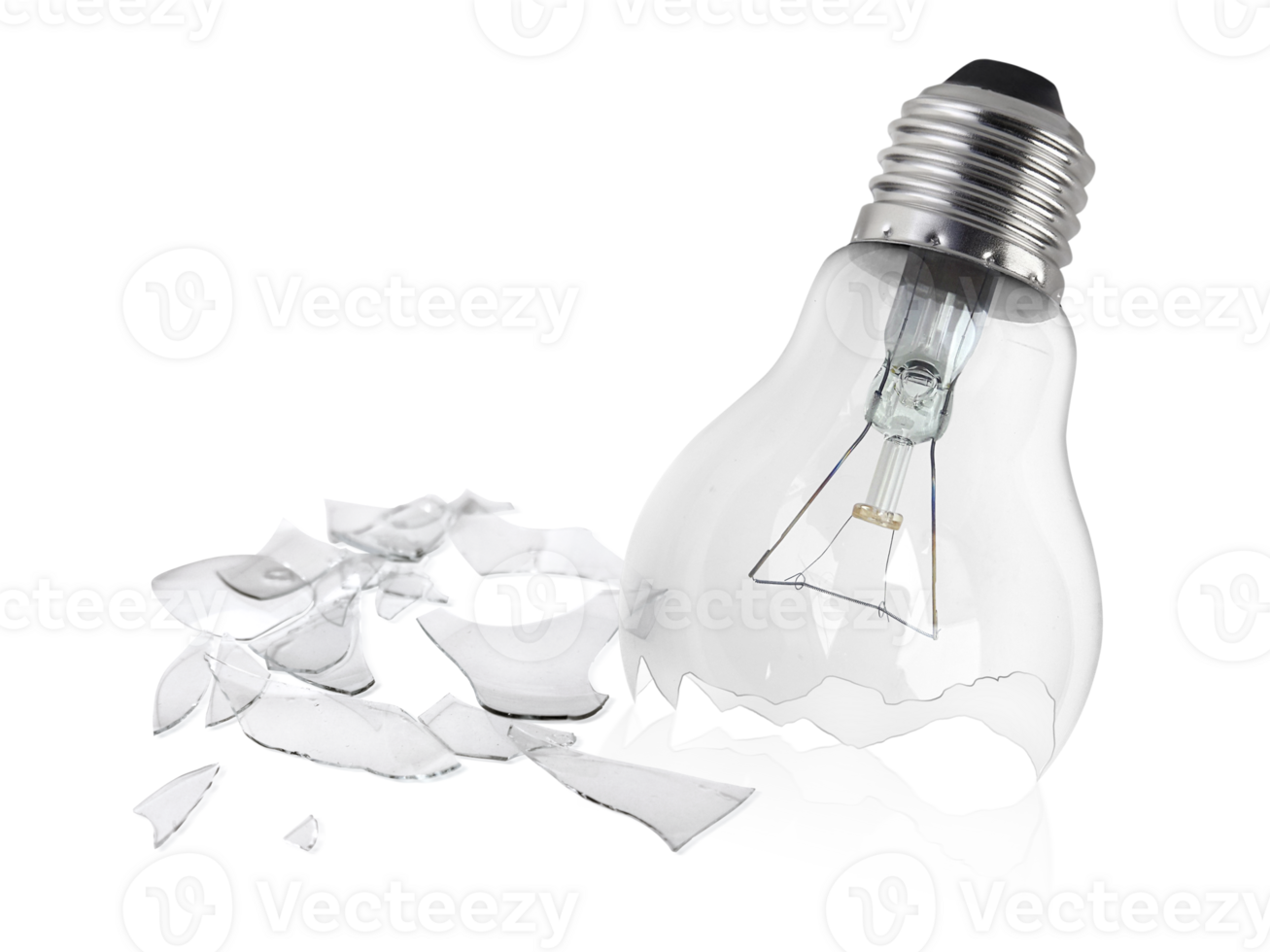 Broken light bulb, transparent background png