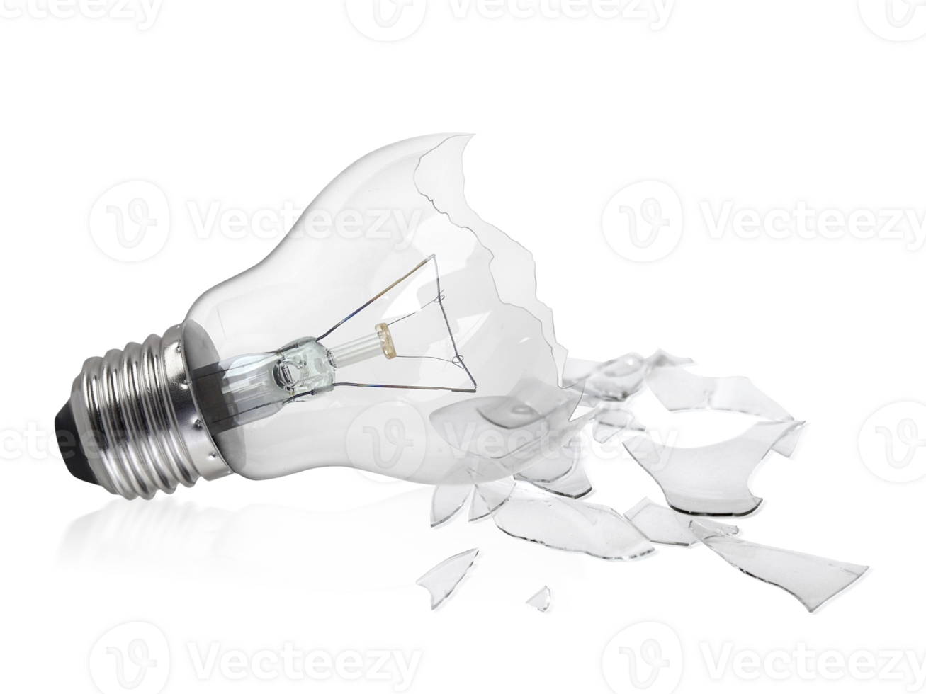 Broken light bulb, transparent background png