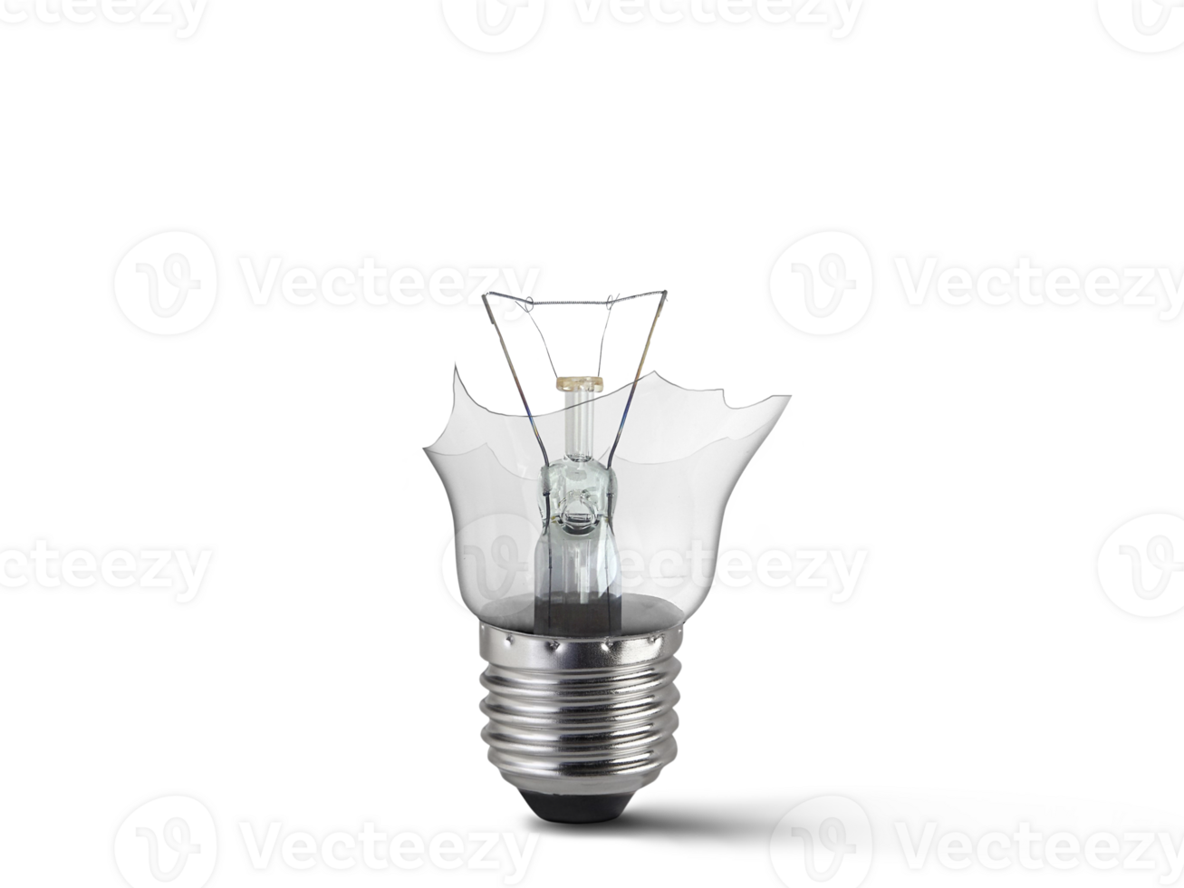 Broken light bulb, transparent background png