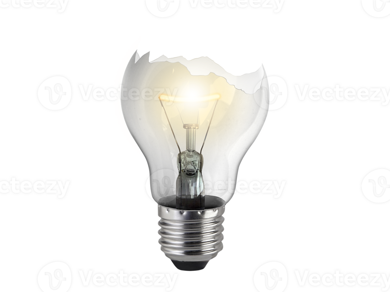 Broken light bulb, transparent background png
