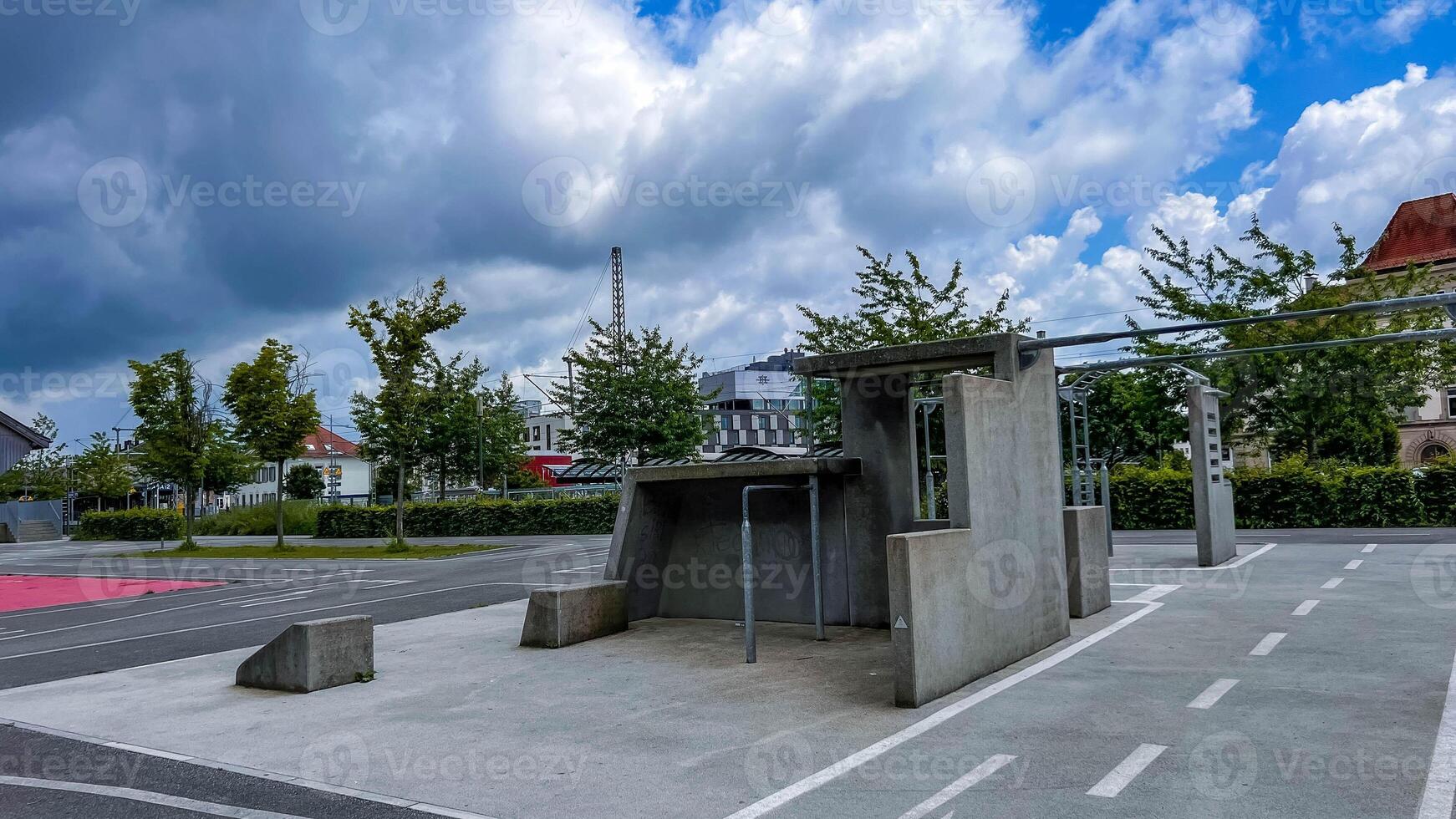 architectural place for skating and sports photo